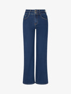 Jean taille haute coupe droite - Bleu