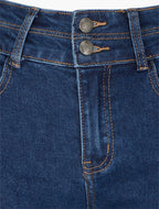 Jean taille haute coupe droite - Bleu