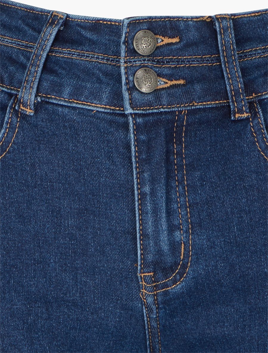 Jean taille haute coupe droite - Bleu