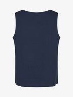 Top liso con detalles de bordados en forma de olas - Azul marino