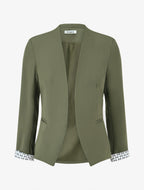 Chaqueta recta con hombreras - Caqui