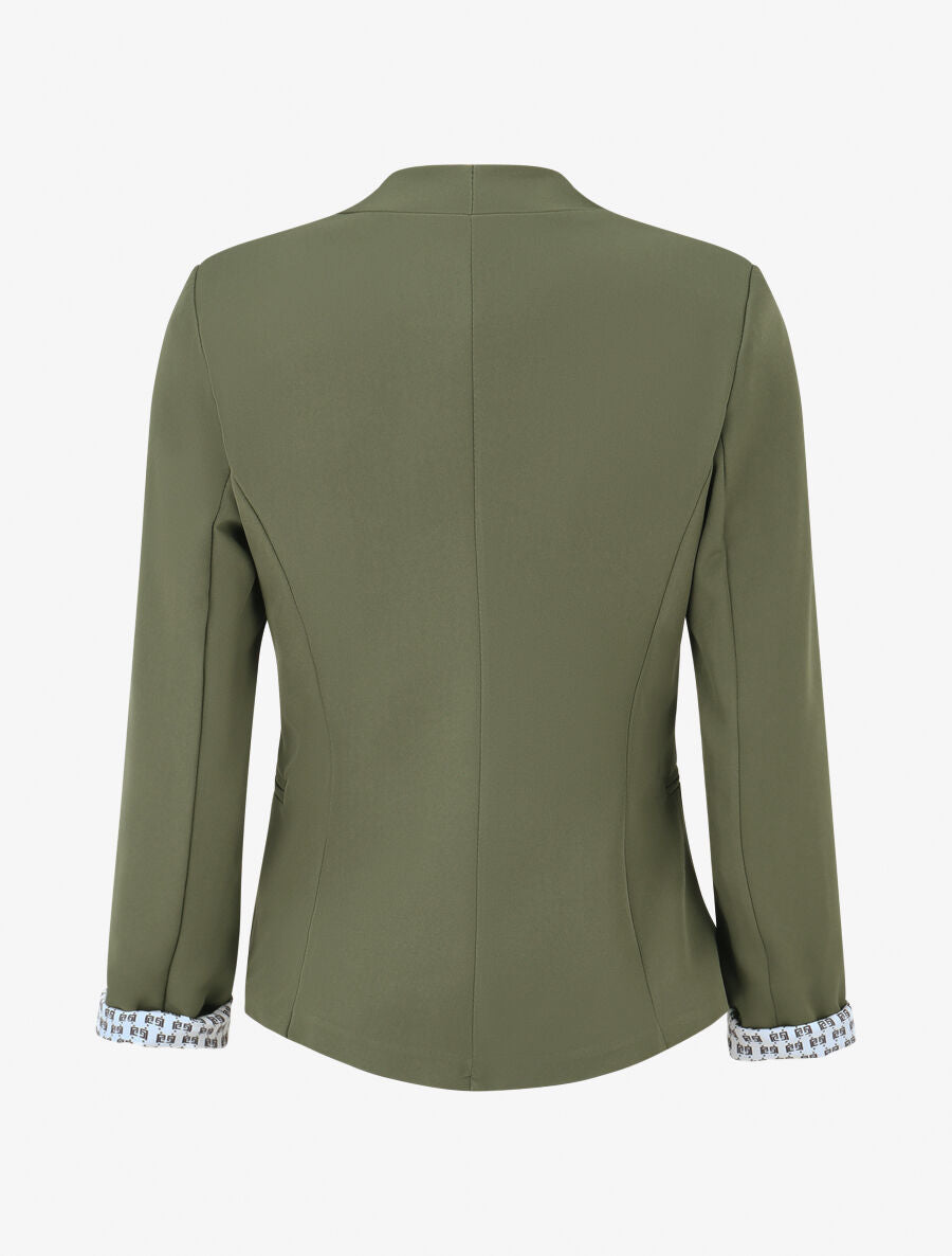 Chaqueta recta con hombreras - Caqui