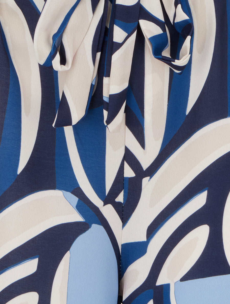 Pantalon ample imprimé graphique - Bleu