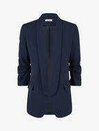 Chaqueta lisa con mangas fruncidas - Azul marino