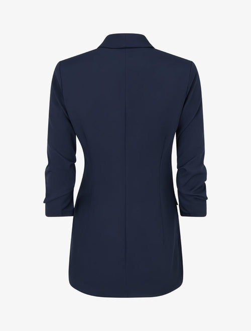 Chaqueta lisa con mangas fruncidas - Azul marino