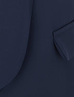 Chaqueta lisa con mangas fruncidas - Azul marino