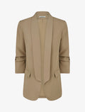 Blazer uni à manches froncées - Taupe
