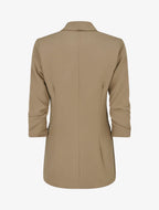Blazer uni à manches froncées - Taupe