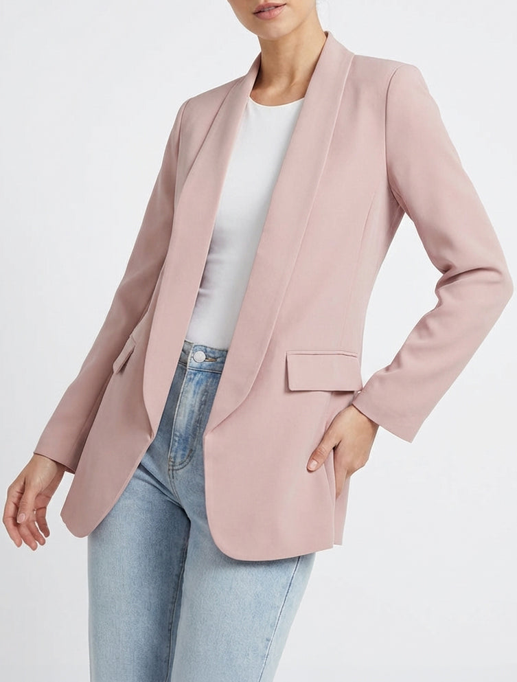 Chaqueta lisa de manga larga - Rosa antiguo