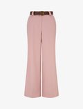 Pantalon droit uni élastiqué - Rose