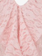 Body uni en dentelle à col volanté - Rose