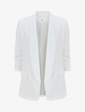 Blazer uni à manches froncées - Blanc