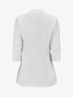 Blazer uni à manches froncées - Blanc