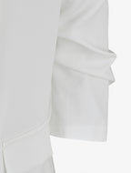 Blazer uni à manches froncées - Blanc