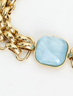 Bracelet en maille fantaisie à empiècement en résine - Bleu