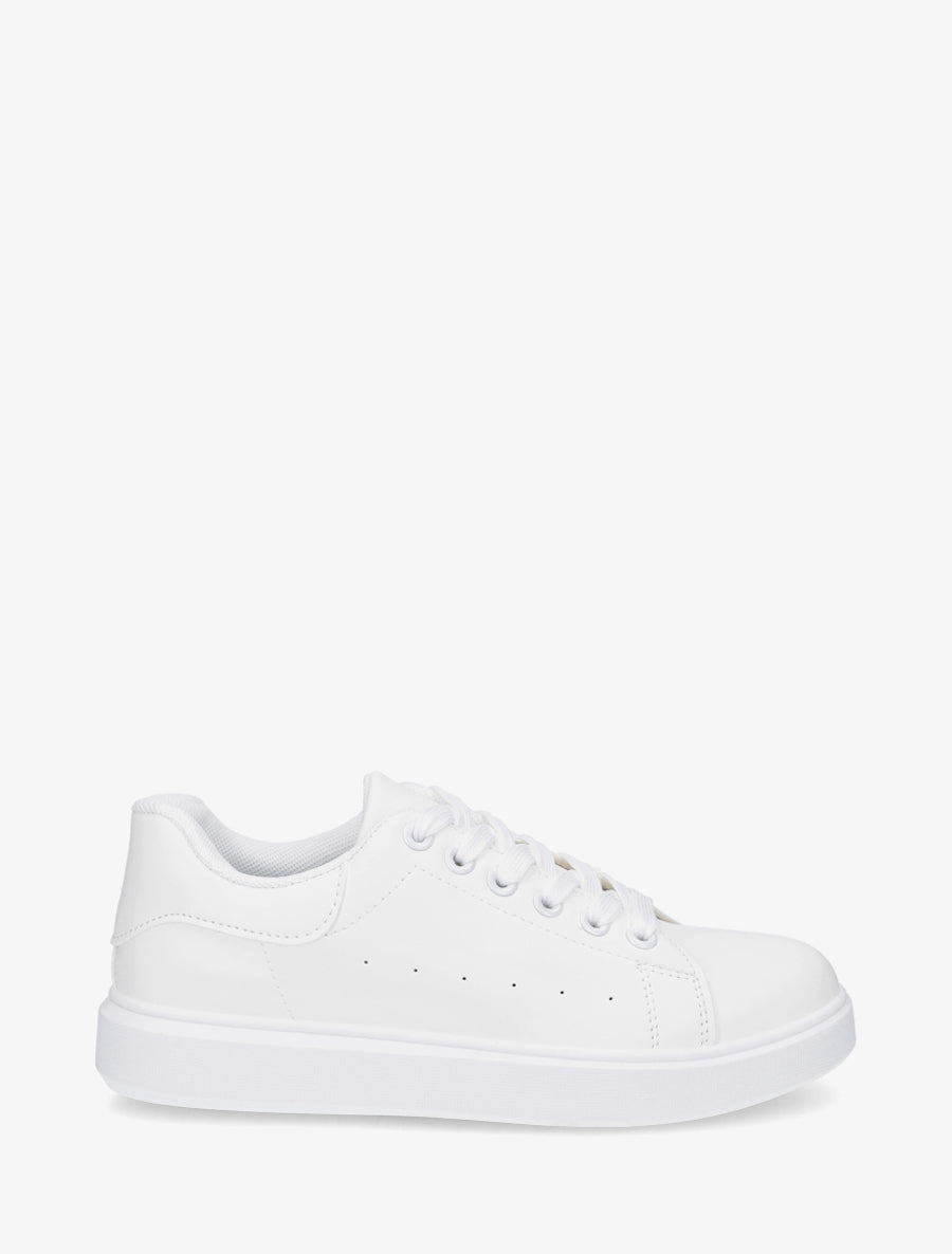 Sneakers basiques en simili - Blanc