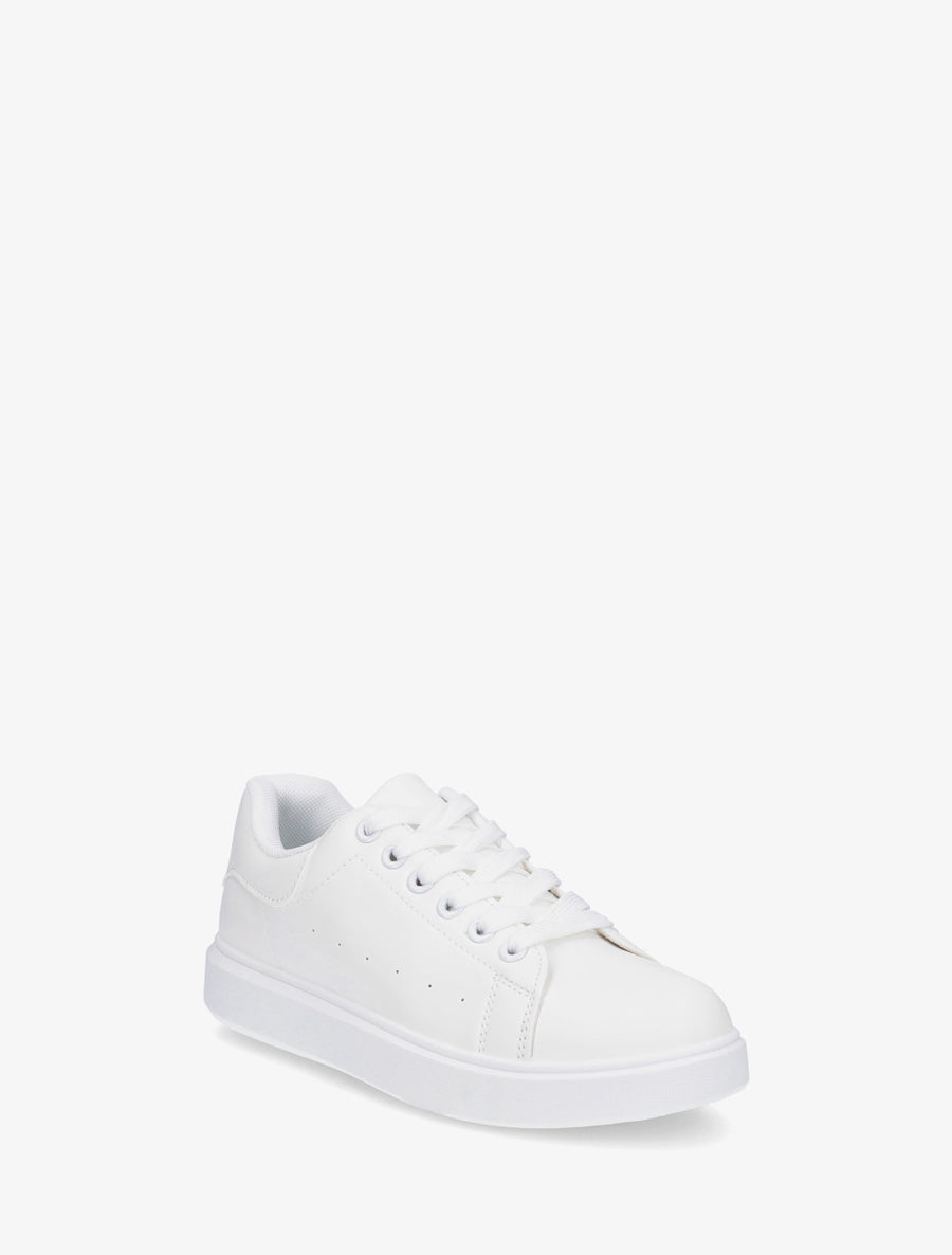 Sneakers basiques en simili - Blanc