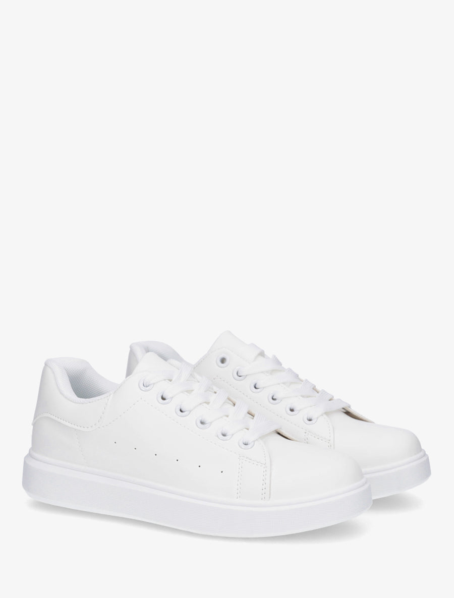 Sneakers basiques en simili - Blanc