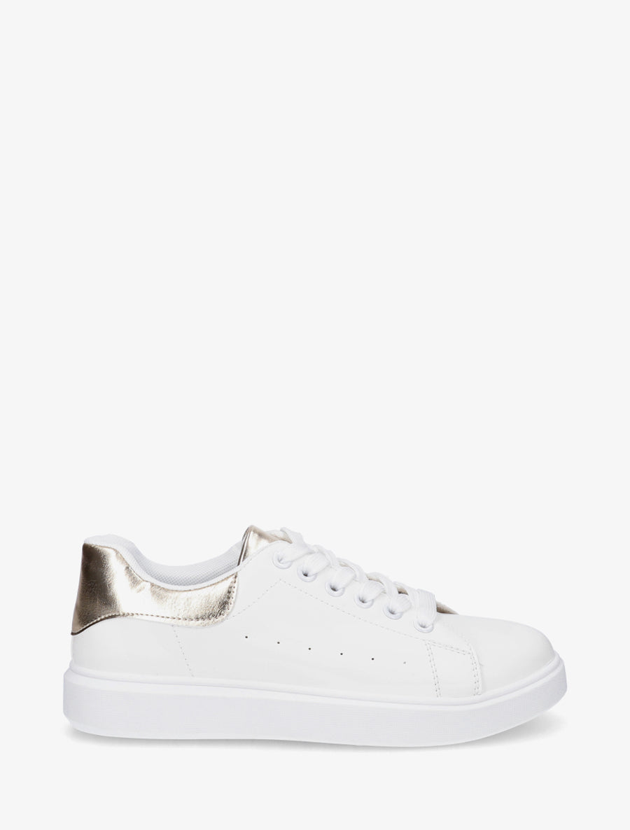 Sneakers basiques en simili - Or