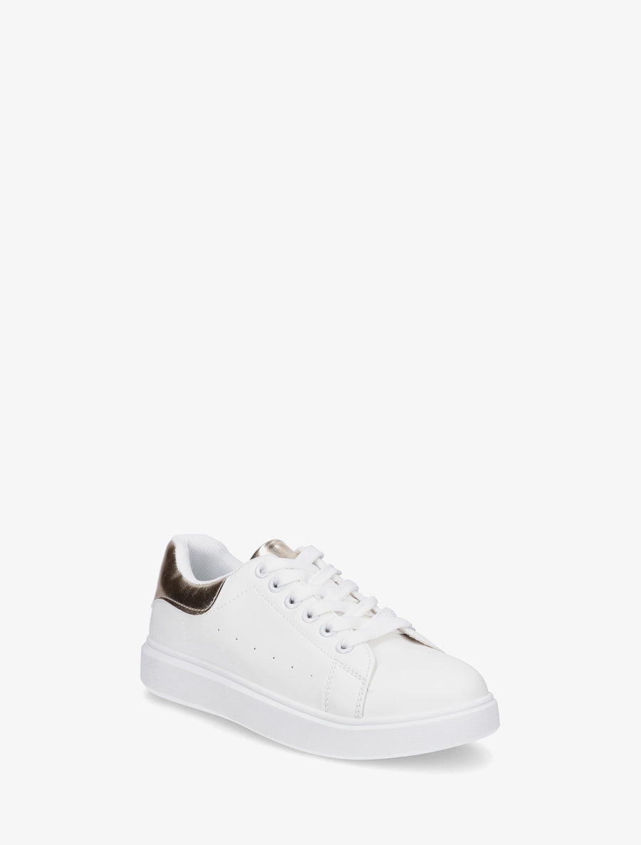 Sneakers basiques en simili - Or