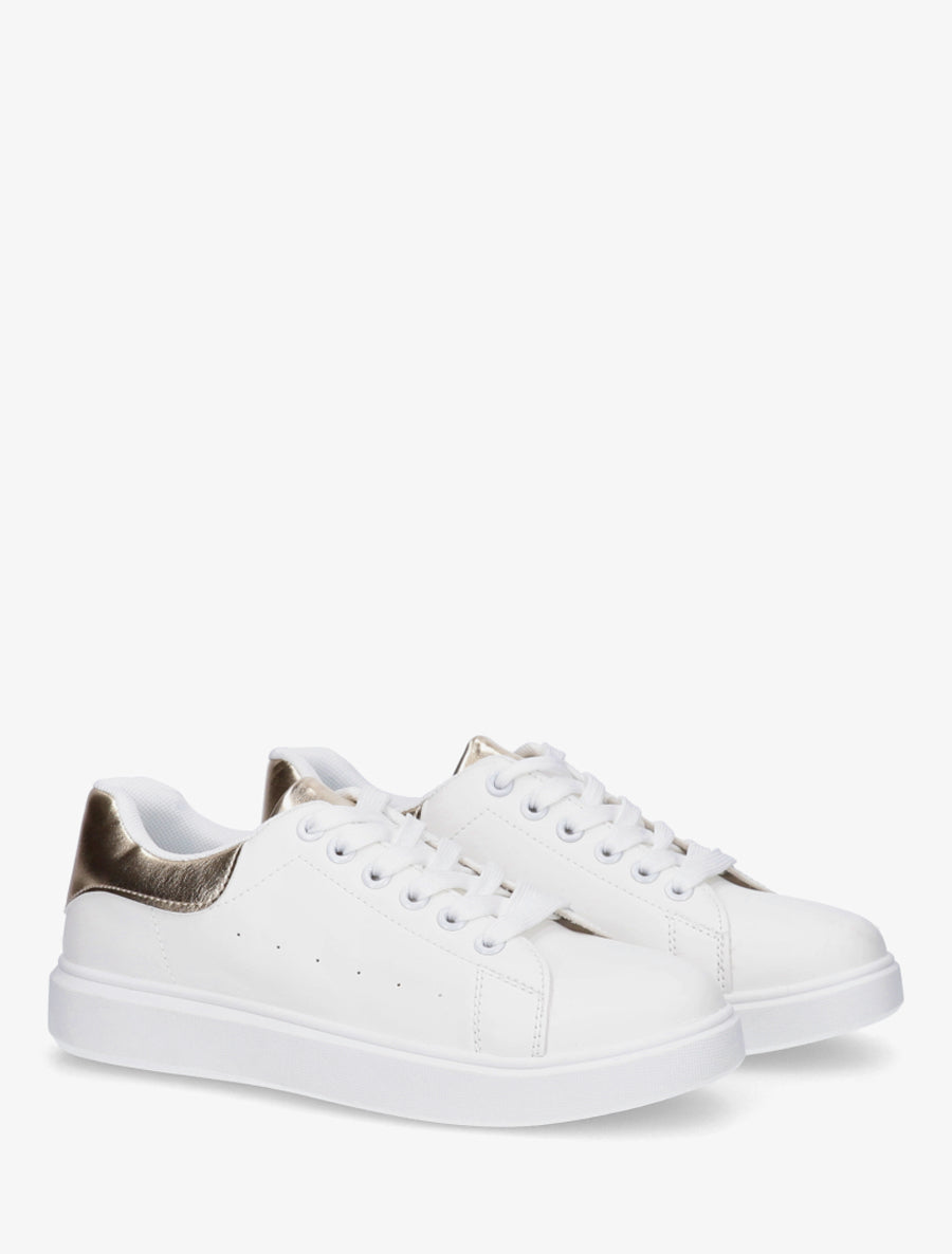 Sneakers basiques en simili - Or